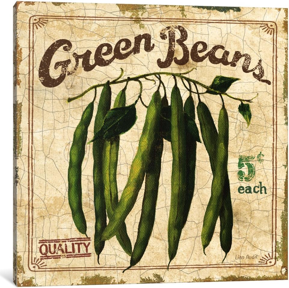 icanvasart 9099-1pc3-18x18 green beans on special ii canvas